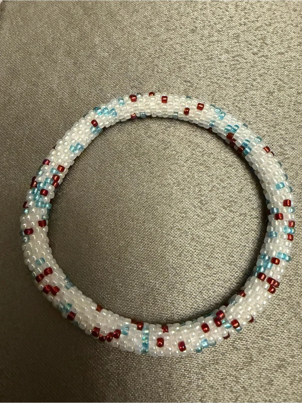 NWOT Sashka Beaded Bracelet Set - White with Pink & Aqua Accents